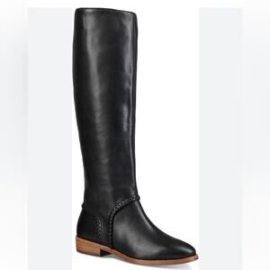UGG Gracen Whipstitch Black Leather Boots Size 9‎